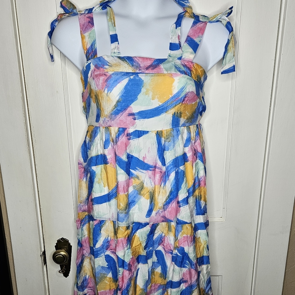 NWT Blu Pepper Multicolor Midi Length Sundress - Size Medium